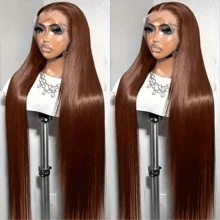 36 Inch Chocolate Brown Glueless Straight Wig, 13x4, 13x6, 4x4, 5x5 High Definition Lace Front Wig, Easy To Wear, 200% Density, High Definition Lace Front Wig, Suitable For Women, 28, 30, 32 Inch Mixed Hair - Brown - View 6