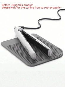 Estera resistente al calor de silicona para herramientas de peinado, funda protectora antideslizante portátil y almohadilla de descanso para rizadores, planchas alisadoras, varillas, evita daños en el mostrador, ideal para viajes y uso en salón doméstico, textura ondulada para un agarre seguro, fácil de transportar.
