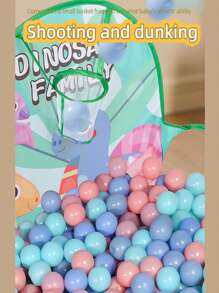 儿童趣味篮球架帐篷，室内外野餐露营玩具，圣诞节、万圣节、感恩节主题逼真图案球坑，可折叠，适合 3-6 岁男孩和女孩，室内家用（不含球）