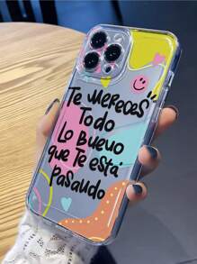 Funda de teléfono suave y transparente de TPU a prueba de golpes con estampado de cara sonriente y letras, compatible con iPhone16/iPhone16Pro/iPhone16ProMax/iPhone16Plus/iPhone15XR/7/8 iPhone15ProMax/12ProMax/13ProMax/14ProMax 13 14 11 12P14P11P12 XS.XR /78P.78GES2, se adapta a A134G A22 A21S A514G A52 S22 Ultra A335G, se adapta a Redmi10 RedmiNote114G Redmi11Lite A53 A14/A23/S23Ultra S24 A14 A15 S23 A73 Redmi Phones, resistente al agua y a los arañazos