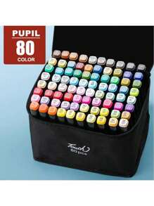 马克笔酒精毡笔漫画素描马克笔双头画笔美术学校用品绘画套装学校用品复活节礼物，返校季，开学季，画家，学生学习，学校绘画课用品，节日礼物，花园素描，海滩素描和绘画 - 彩色 - 查看 8