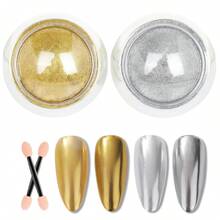 High Quality Mirror Nail Powder, Presenting White, Silver, Gold, Aurora Effects, Yk2, Dopamine For Summer - Multicolor - View 1