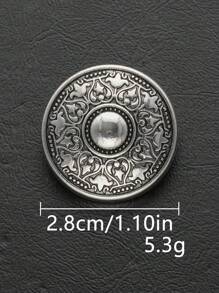 Set de 8 piezas/paquete de botones grandes y redondos con textura vintage y diseño de tótem, adecuados para uniformes, ropa especial, decoración, camisas, suéteres, trajes, abrigos, chaquetas, botones de metal, accesorios de costura DIY de artesanía