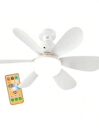 Ventilador De Teto Com Lâmpada Led E27 Bivolt E Ajustável