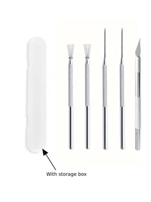 2/3/4/5Pcs Feather Wire Texture Pottery Tools Polymer Clay Modeling &Multifunctional Nail Art Seven-Needle Wire Brush Tool DIY Ceramic Brush Pottery Tools ,Nail Designs,Cake Accessories