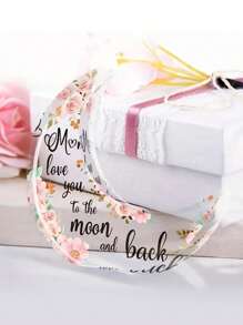 1 件母亲节亚克力月亮装饰，创意月亮亚克力桌面装饰“妈妈，我爱你就像遥远的月亮”，花卉设计，母亲节礼物，家居装饰，架子装饰，桌面装饰 - 粉色 - 查看 5