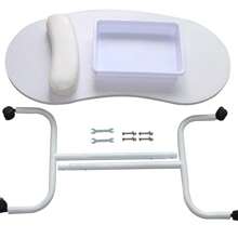 37-Zoll tragbarer & faltbarer Maniküretisch Nagelarbeitsplatz mit großer Schublade/Handauflage für Kunden/Lenkrollen/Tragetasche für Spa Schönheitssalon Weiß, 1 Stück (Packung mit 1)