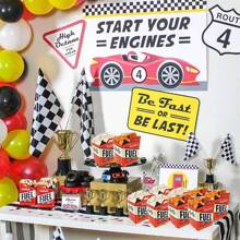 12/24 Pcs Race Car Popcorn Treat Boxes Race Car Fuel Can Paper Candy Cookies Popcorn Container Red Racing Party Snack Box For Birthday Babyshower Car Theme Party Favors Decorations - Multicolor - View 7