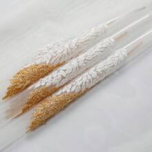 2pcs Semi-Transparent Embroidered Sheer Curtains, Lightweight & Quick-Drying With Rings, Dual-Colored Leaf Pattern, Countryside Style, Suitable For Bedroom, Living Room, Study, Balcony And Partition Curtains - Yellowish White - View 10