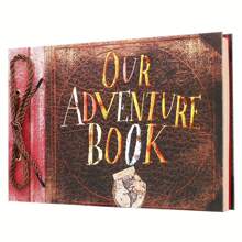 Our Adventure Book Scrapbook Photo Book Embossed Lettering Retro Style Up Movie Anniversarys Scrapbook Album For Couples, Weddings, And Travel Memories Anniversaries, Birthdays, Christmas - Màu nâu Sô-cô-la - Xem 1