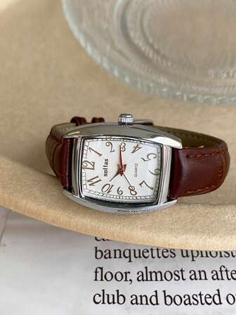 sottas 新款方形迷你桶形女士手表，韩式简约数字表盘，休闲百搭优雅复古石英表，适合女学生