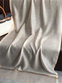 1 PIEZA Pañuelo grande y largo de satén de seda de imitación con lentejuelas de alambre de oro estilo coreano, marca de lujo, para primavera y verano, unicolor, chal, envoltura, para calidez y protección del cuello, hijab, moda playa, pañuelo para mujer, nueva decoración, adecuado para uso diario.