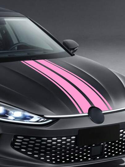 Unieke roze gestreepte motorkap/bonnet-graphics, praktisch en multifunctioneel ontwerp