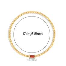 TUANZISP 1pc Women Birthstone Beaded Adjustable Bracelet, Luxury Gold Tone Stainless Steel Elastic Charm Bracelet, Elegant Birthday Gift For Her