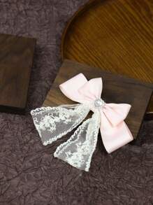 1 件带水钻锆石的蕾丝丝带发夹，独特的手工设计，非常适合派对、日常佩戴、送给女朋友的礼物 - 彩色 - 查看 5