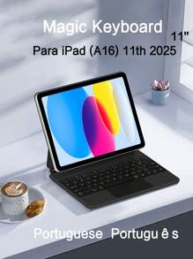 Magic Keyboard For IPad A16 11 Inch 2025 11th 10th Generation Tablet For IPadA16 Ipad11 Magnetic Smart Cover Keyboards Folio Case Compatible With IPad(A16) Tablet A3354, A3355 A3356 Backlit Trackpad - Black - View 15