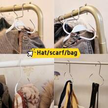 4 件/1 件多用途帽子挂钩，节省空间的帽子展示架，适用于宿舍、家庭衣柜、皮带、领带、围巾、汗衫收纳架 - 彩色 - 查看 3