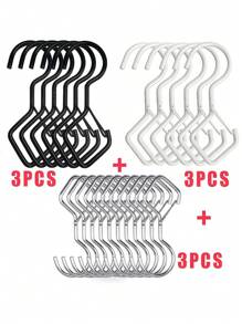 5pcs Heavy Duty S-Shaped Hooks With Safety Latch Design,Rustproof Metal Hooks For Hanging With Safety Buckle Design,Kitchen And Closet Hanging Hooks,Suitable For Plants, Pots, Towels And Bags,Hanging Plants