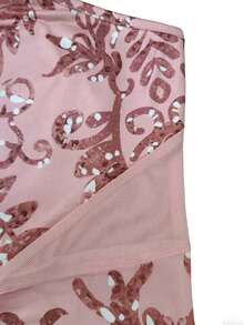 Vestido de fiesta con abertura alta, inserto de malla y estampado para mujer, para eventos formales, vestido de boda, novia