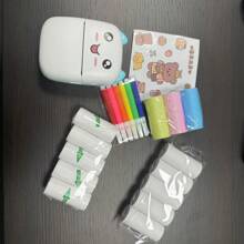 多功能便携式迷你无线照片打印机 - 用于标签和笔记的即时热敏打印，紧凑轻巧的设计，无线连接，无墨水，USB 充电，非常适合日记、学习工具和纪念礼物、旅行打印设备 | 别致的设计 | 耐用的热敏纸 - 彩色 - 查看 8