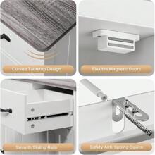 2025 New Gizoon Farmhouse Sideboard Buffet Cabinet, Barn Doors  Storage Cabinet  3 Drawers, Wood Coffee Bar  Adjustable Shelf For Dining Room, Living Room, Grey - 影像顏色 - 查看 6