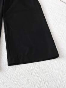 1pc Teenager Wide-Leg Jumpsuit, Loose Fit, Sleeveless, With Hidden Pockets, Versatile