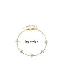 1pc High-End Floral Zirconia Embellished Constellation Bracelet