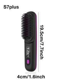 Portable Cordless Hair Straightener Brush,Portable Straightening Brush With Negative Lon,Hot Comb Hair Straightener For Women, Lightweight & Mini To Carry Out