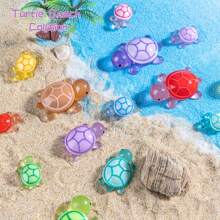 10pcs Glow-In-The-Dark Mini Turtle Miniature Landscape DIY Desktop Decor, Beach Party Cute Cartoon Small Gift - Multicolor - View 3
