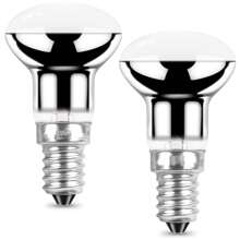 2X R39 E14 25W Lava Lamp Bulbs 240V, Small Edison Screw SES Reflector Spot Lava Lamp Bulbs Dimmable, SES Warm White 2600K Energy Saving R39 Spotlight Halogen Bulbs (Silver Base).