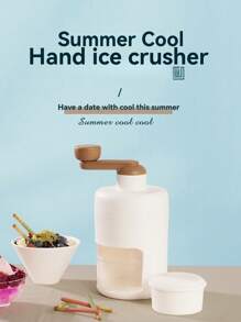1pc Hand-Operated Ice Breaker, Hand-Operated Crusher, Portable Chopper, Transparent Stainless Steel Crusher, Beverage Machine, Used For Rapid Self-Made Shaved Ice, Snow Cone, Smoothies, Cocktails, Etc., Equipped With Stainless Steel Blades For Easy Cleaning And Storage, Summer Ice Trays & Bins, Summer Kitchen Accessories