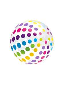 1pc Striped Clear Inflatable Ball, PVC Colorful Dotted Striped Print Sports Accessories Inflatable Ball, Home Party Game Props, Pool Party Decor, Souvenir Gift - Multicolor - View 10