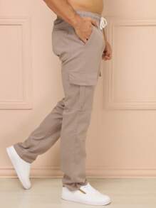 Cargo Pants Skate Khaki Streetwear Retro 6 Bags Aesthetic Pinterest Tumblr Cuffless - Màu Khaki - Xem 4
