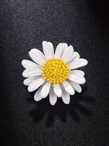 1pc Multi-Color Daisy Flower Metal Badge, Minimalist Elegant Lapel Pin Brooch - Daisy - View 6