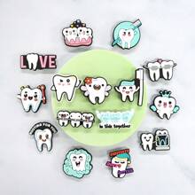 20 PEZZI/SET Decorazioni in PVC per scarpe, a forma di denti bianchi sani, spazzolino da denti, decorazioni odontoiatriche per scarpe, regali per le vacanze, accessori per scarpe da donna e da uomo