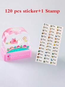 1pc Custom Name +120 Name Sticker Cartoon Signature Stamp For Kids, Cartoon Animal Pattern Name Stamps Personalized, DIY Customized Cartoon Self Inking Name Stamp, Stamps For Signing Name, Name Stamp For Clothing Kids Waterproof, Reproduce Your Handwriting Signature Back To School