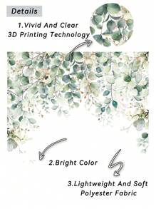 1 Stück Wandfotohintergrund mit grünen Eukalyptusblättern, Aquarell Frühling Natur Party Banner 150 * 100 cm / 210 * 150 cm / 270 * 180 cm, für Innen- und Außenbereich, Baby-Dusche, Geburtstag, Hochzeit Fotohintergrund