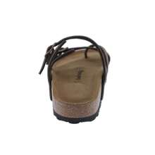 Women's Slide Sandals Adjustable Buckle Open Toe Slip-On Cork Footbed Slides Toe Loop Cross Strap Flat Sandal Comfort Casual Summer Slippers Shoes - 棕色 - 查看 3