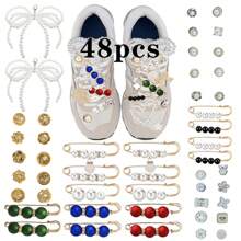 34 piezas de Charms para zapatos para tenis, Charms para cordones de zapato, Charms DIY para cordones de zapato para zapatos de mujer, decoraciones de joyería para zapatos, Charms para tenis, Kit de Charms para calcetines de basura y tenis de mujer - Accesorios de ropa - Ver 17