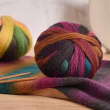 300g Ombre Rainbow Yarn Balls, Multi-Color Long Gradient Dye Wool Yarn For DIY Knitting Crafts, 3pcs/Pack