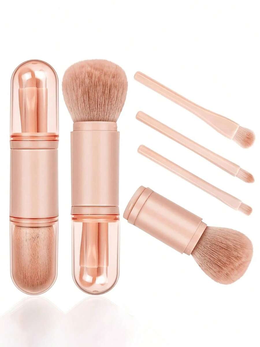 Zestaw 4 pędzli do makijażu 4 w 1, pędzle do rozświetlania twarzy, miniaturowy pędzel do cieni do powiek, pędzel do makijażu z wysuwaną rączką, przenośny mini pędzel do pudru sypkiego, narzędzia do pędzli do makijażu, zestaw pędzli, zestaw pędzli do makijażu, zestaw pędzli do makijażu, kompletny zestaw do makijażu, zestaw pędzli do makijażu, kompletny zestaw do makijażu, zestaw pędzli, zestaw pędzli do makijażu, zestaw prezentowy do makijażu, zestaw