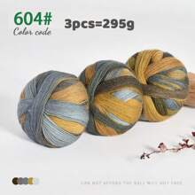 300g Ombre Rainbow Yarn Balls, Multi-Color Long Gradient Dye Wool Yarn For DIY Knitting Crafts, 3pcs/Pack