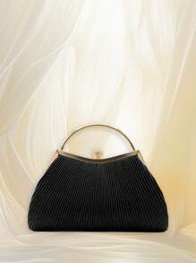 Rhinestone-Embellished Gold Evening Clutch Bag, Princess Style, Small Square Bag Suitable For Wedding Bride, Gift For Mom