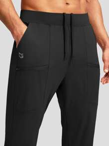 G Gradual Pantalones tipo jogger con bolsillos con cremallera para hombres, pantalones deportivos elásticos, pantalones de entrenamiento para hombres para hacer ejercicio, correr, ir al gimnasio, marca G Gradual