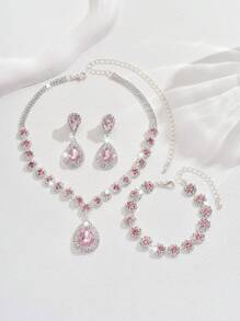 1 Set Women Fashion Jewelry Set - Necklace, Earrings, Bracelet