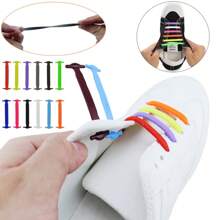 Cordones de zapatillas elásticos de silicona sin atar, 16 piezas/lote, lazos de goma creativos y holgados para niños y adultos