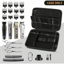 Hard Travel Case For Hair Clippers, Hair Cutting Barber Supplies Organizer Bag, Trimmer Storage Holder For Ufree/For Wahl/For Norelco/For Andis Men Razor Guard Grooming Kits -Box Only Tools Bag Organizer - màu đen - Xem 2