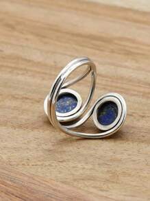 Lapis Lazuli 925 Sterling Silver Gemstone Adjustable Ring - Lapis Lazuli - View 5