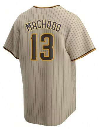 Men SANDIEGO Stripe Baseball Jersey V-Neck Short Sleeve Embroidered T With Classic Retro Letter Design - Perfect For Training, Competition, And Casual Wear