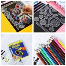 1 Pack Of 22pcs/Set Multipurpose Ruler, Transparent Magic Template, Create Stunning Spiral Patterns, Draw Various Designs, Multifunctional Geometric Drawing Ruler, Magical Drawing Kit (Random Color)